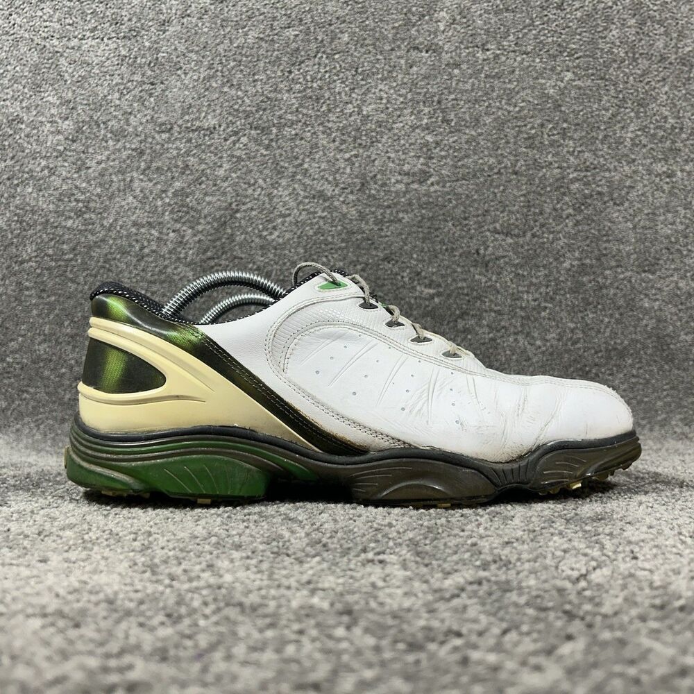 FootJoy FJ Sport 53271 Mens Size 11 White Leather Spiked Golf Shoes Used